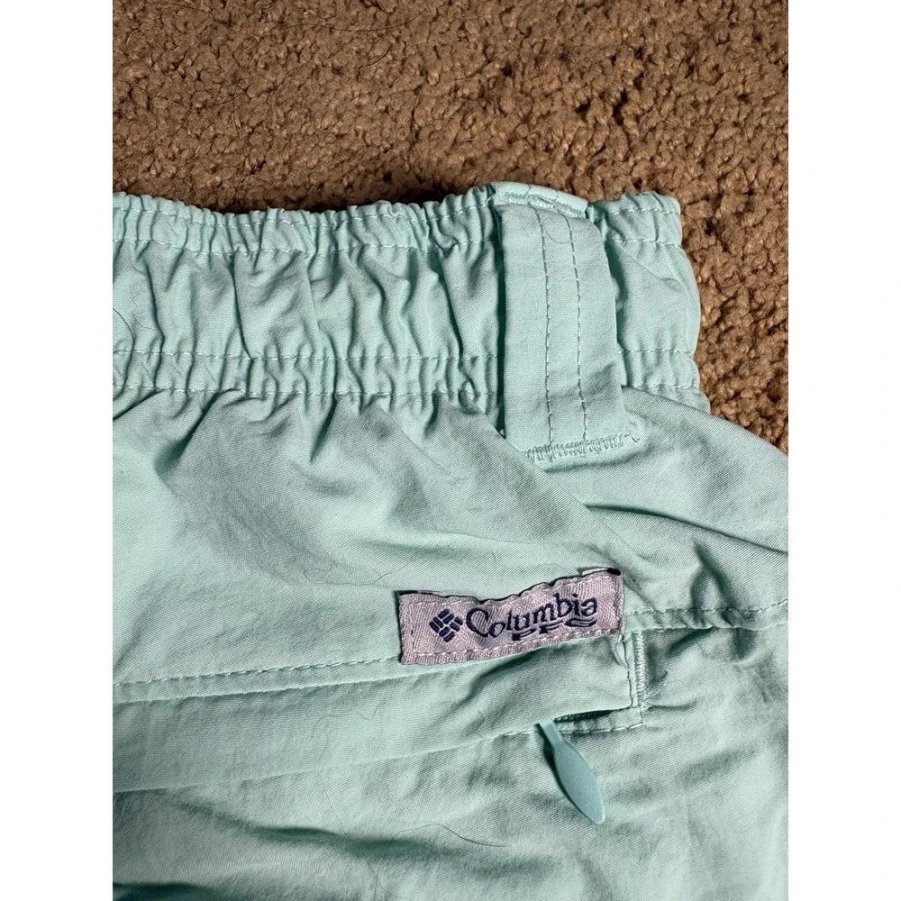 Columbia PFG Shorts Women Medium Bright Light Blue Mid Rise Fishing Hiking - Picture 8 of 9